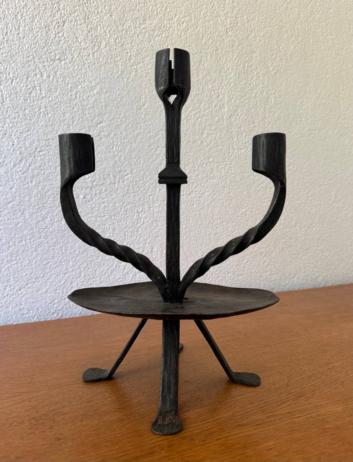 Brutalist wrought iron chandelier from the 60s