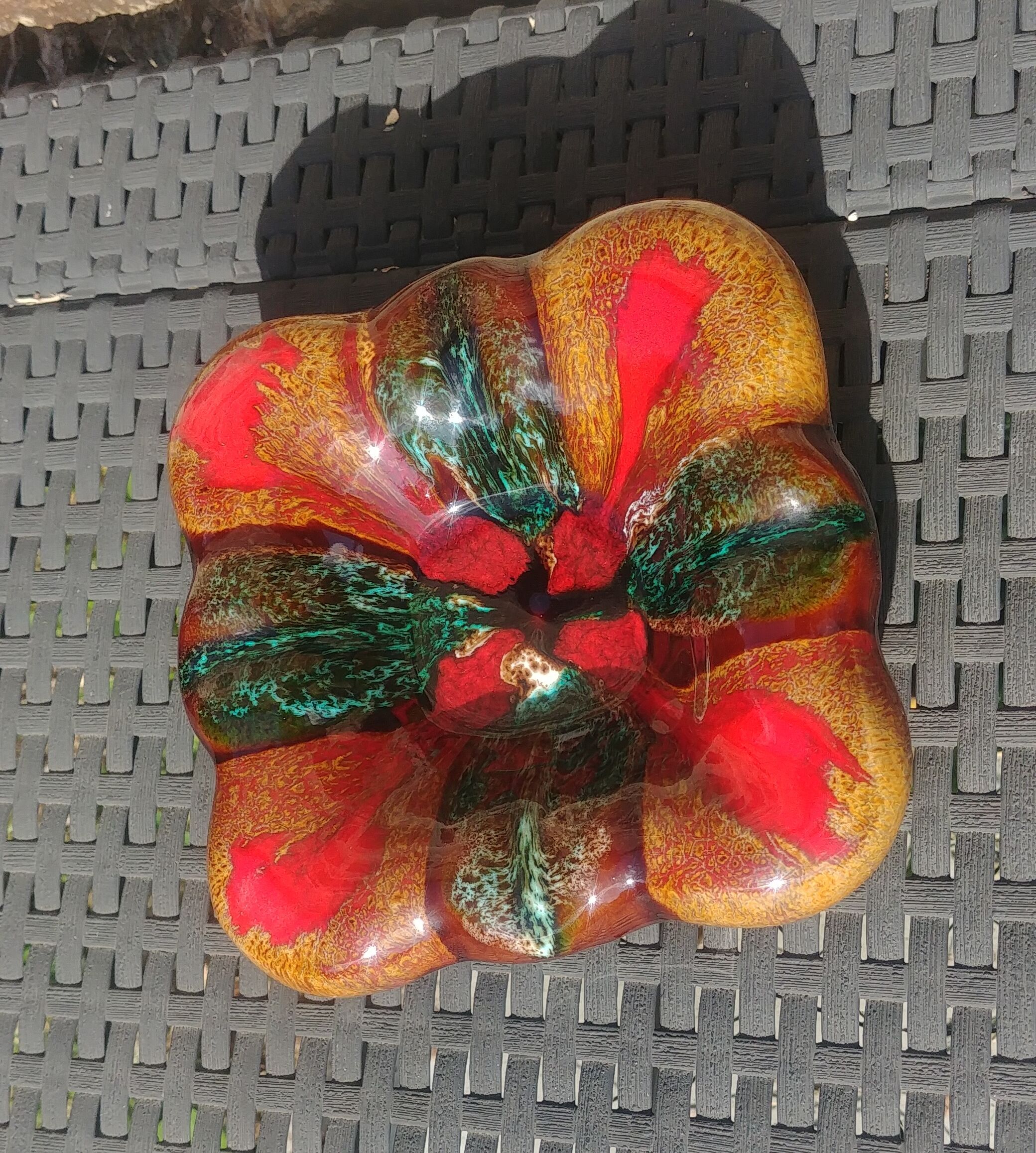 Ashtray ceramic glazed Vallauris way 60s/70s