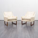Sled armchair, teak, white leather, Kill International edition