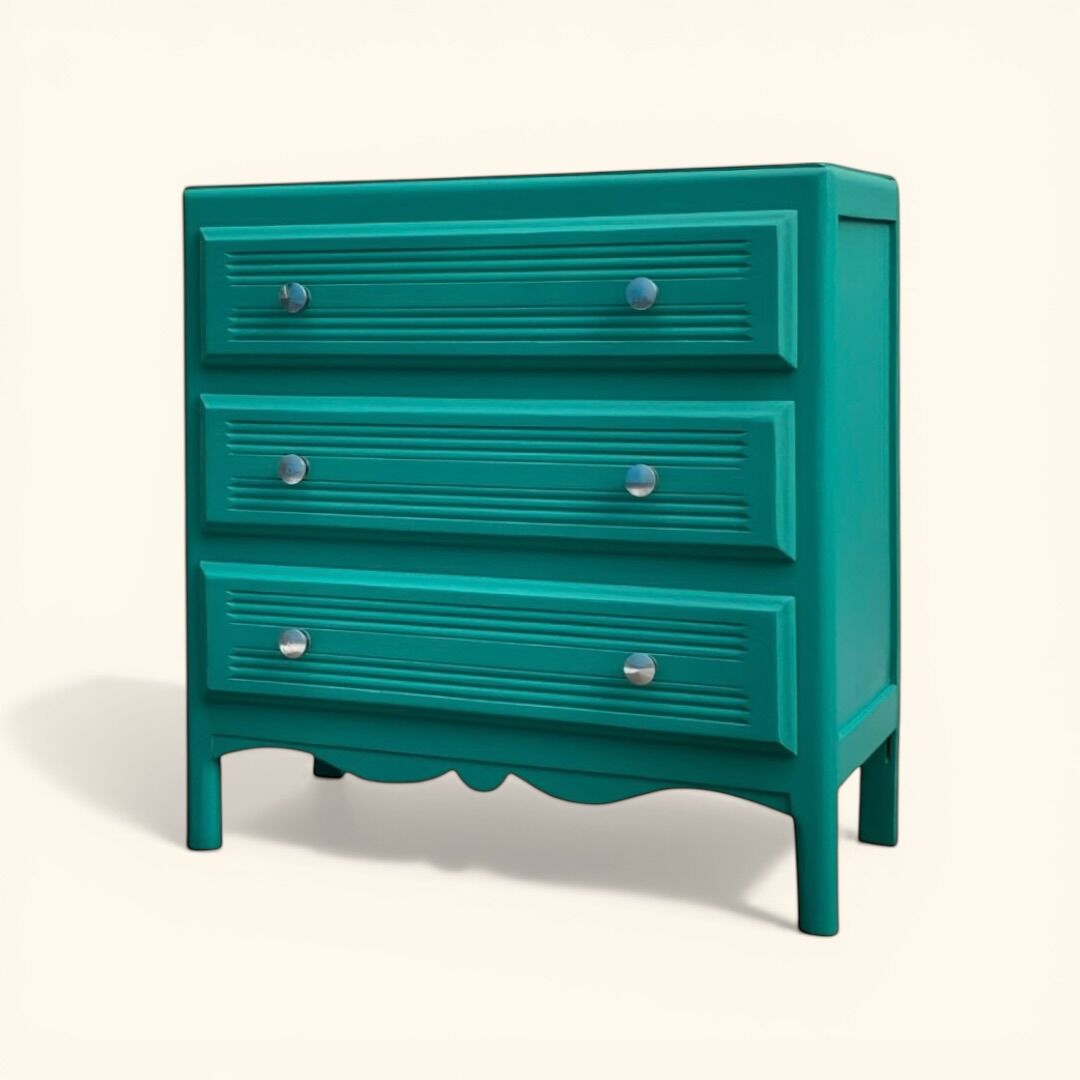 Commode art déco vert émeraude