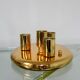 Vintage 1980s ceiling light – brass-finished metal, 4x E27,