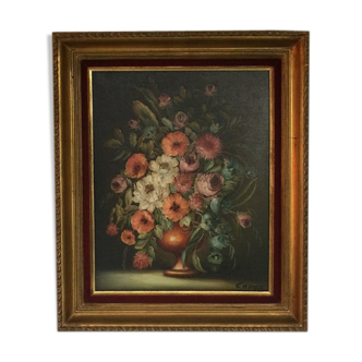 Oil on canvas flower bouquet