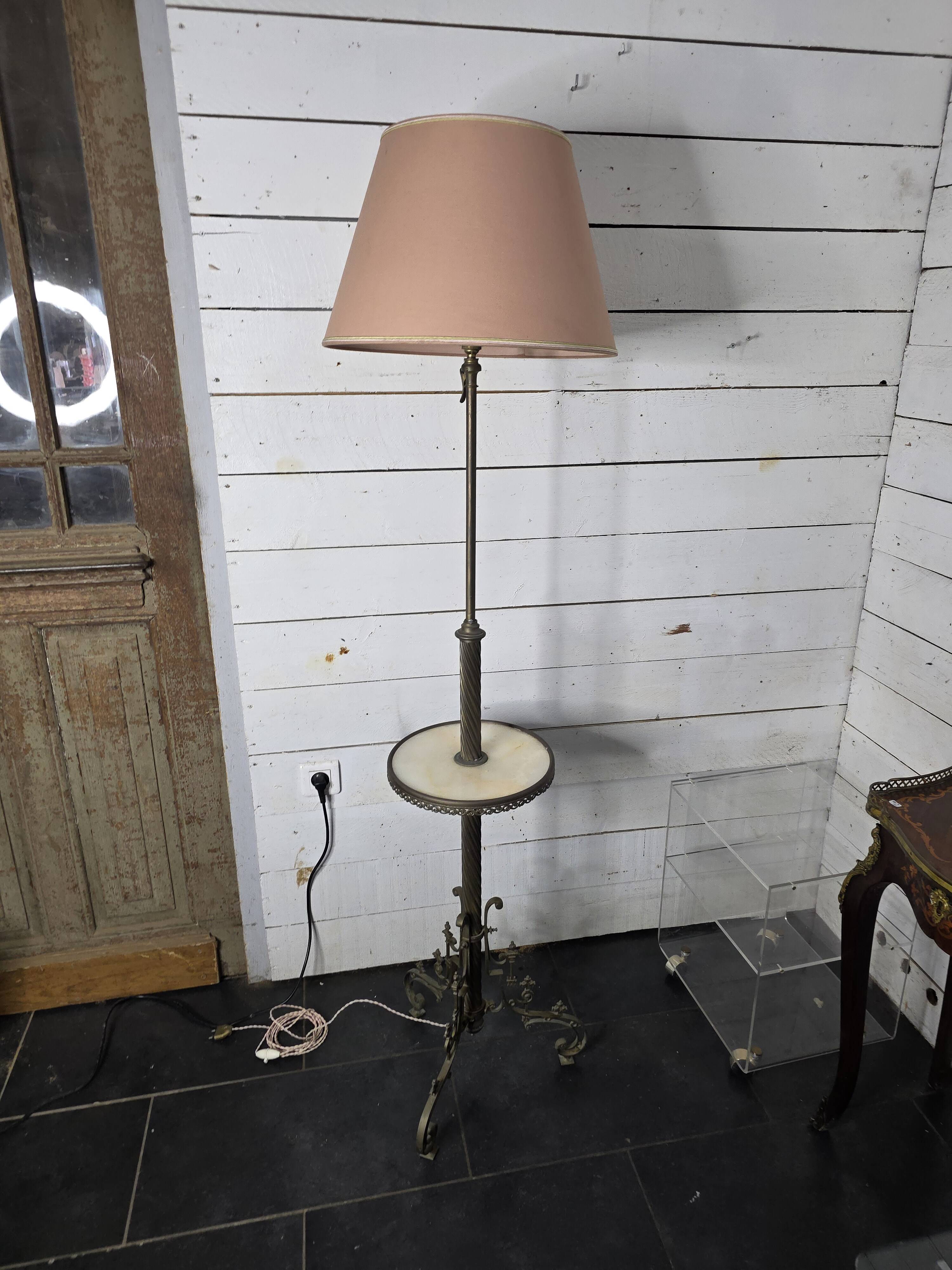 Napoleon III floor lamp in bronze and brass