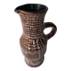 Large brown glazed ceramic pitcher signed accolay - height 31cm