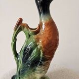 Large duck jug in Saint-Clément earthenware – signed – vintage
