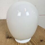 Vintage Porcelain Ceiling Light with Milk Glass , 1950s