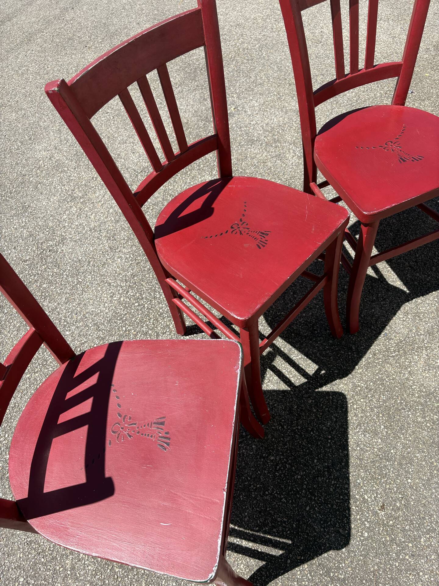Set 4 chaises bistrot campagne, chalet