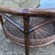 Round rattan and bamboo coffee table, vintage 1960