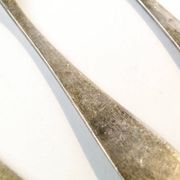 Set of mocha spoons, mid-century modern, silver-plated brass, D. Fraget, Poland, 1950s