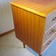 3-drawer chest of drawers - 60s - vintage - marquetry effect - spinning top feet