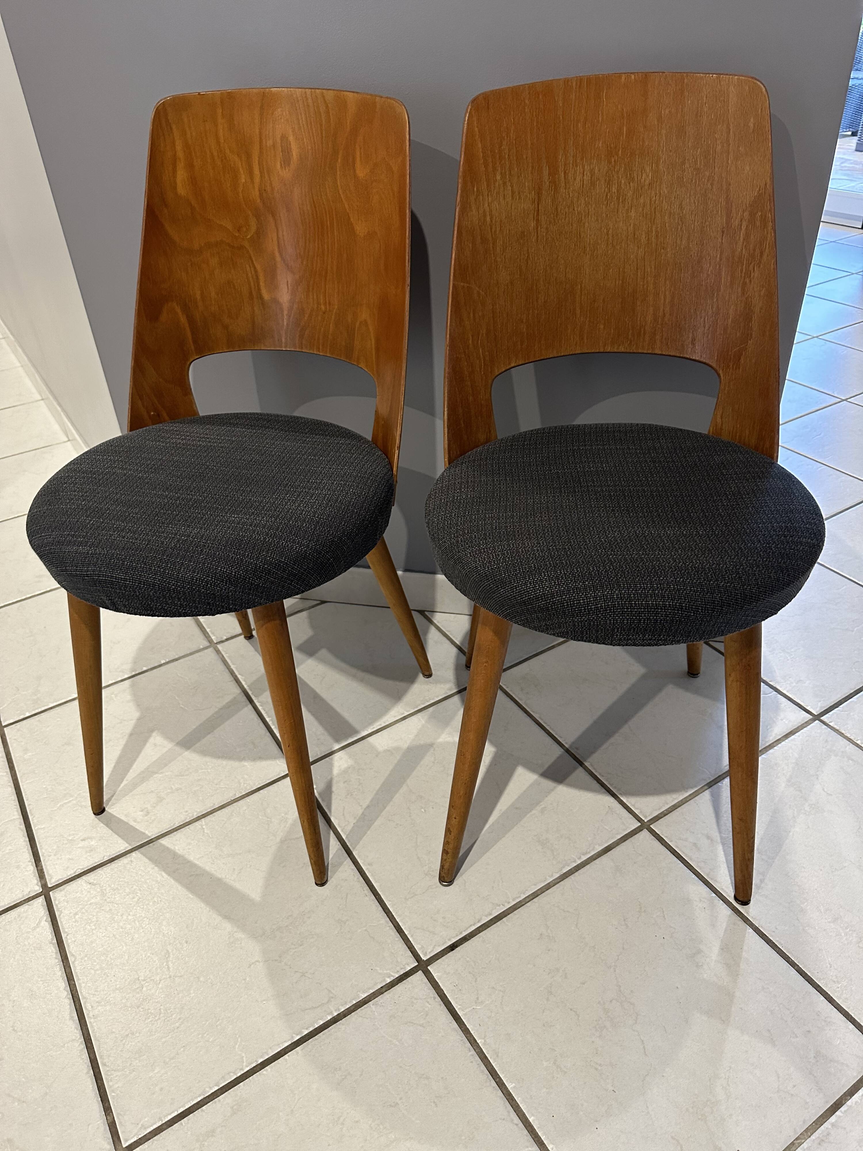 Pair of Baumann bistro chairs, Mondor model, vintage 1970