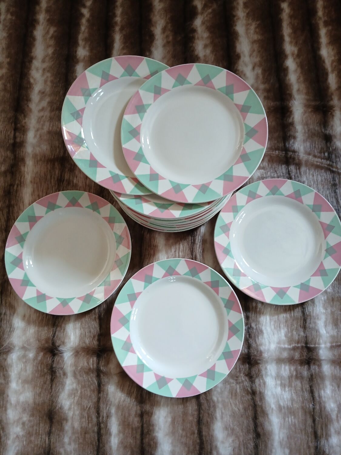 20 antique flat plates from Digoin and Sarreguemines