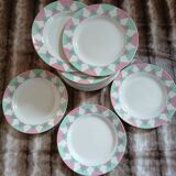 20 antique flat plates from Digoin and Sarreguemines