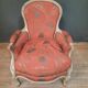 Bergere upholstered in Louis XV style