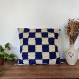 Berber cushion Damier Bleu Béni Ouarain