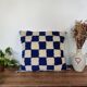 Berber cushion Damier Bleu Béni Ouarain