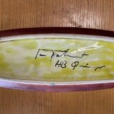 Dish by Jean-Claude Taburet HB Quimper 20th century bird decoration