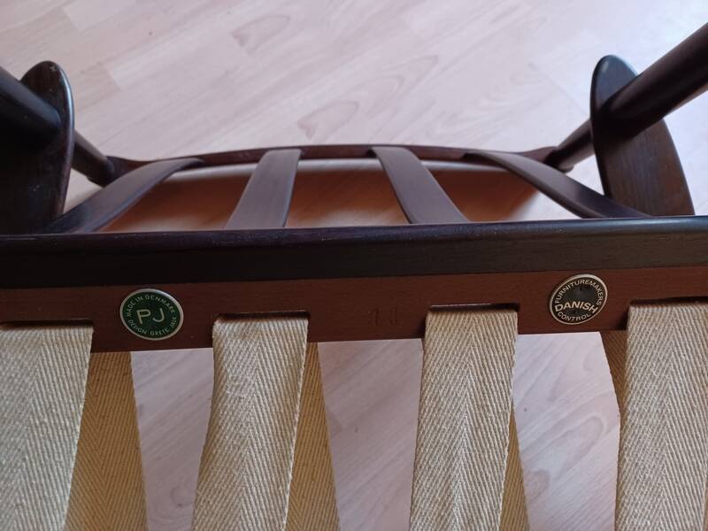 Pair of Danish Grete Jalk armchairs model Poul Jeppesen 56 in rosewood Denmark.