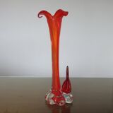 Soliflore murano "poisson" orange années 70