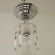 French Vintage  5 Light Barley Twist Glass and Crystal Chandelier