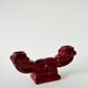 Pair of large burgundy ceramic candlesticks, 1950