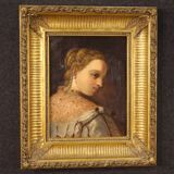 Portrait peint d'une jeune noble du XIXe siècle