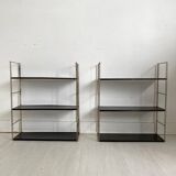Pair of twisted string wall shelves