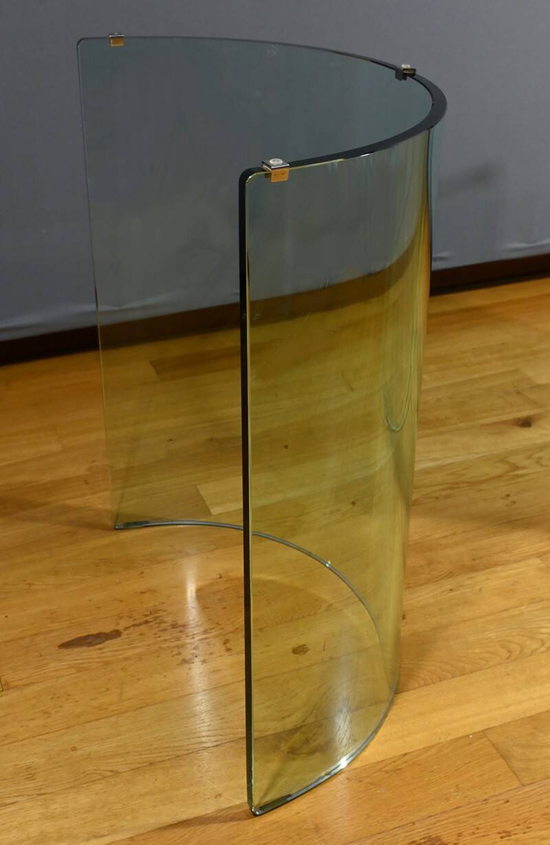 Oval Glass Table, attributed to Fiam, Italy – 1980