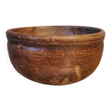 Vintage stoneware salad bowl signed La Hulotte Caylus