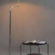 Czech Bauhaus Floor Lamp, Textile Lamp Shade, Chrom-Plated Steel, 1920s