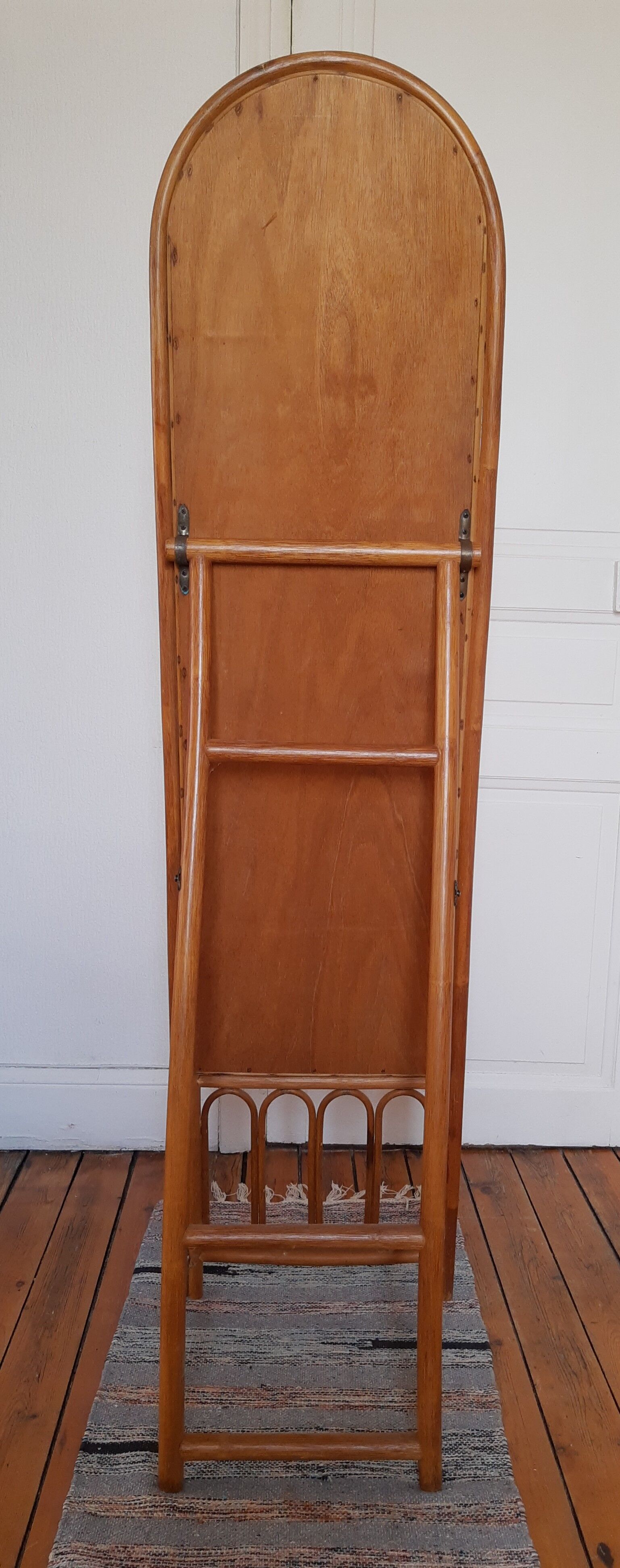 Vintage bamboo psyche mirror 38x150cm