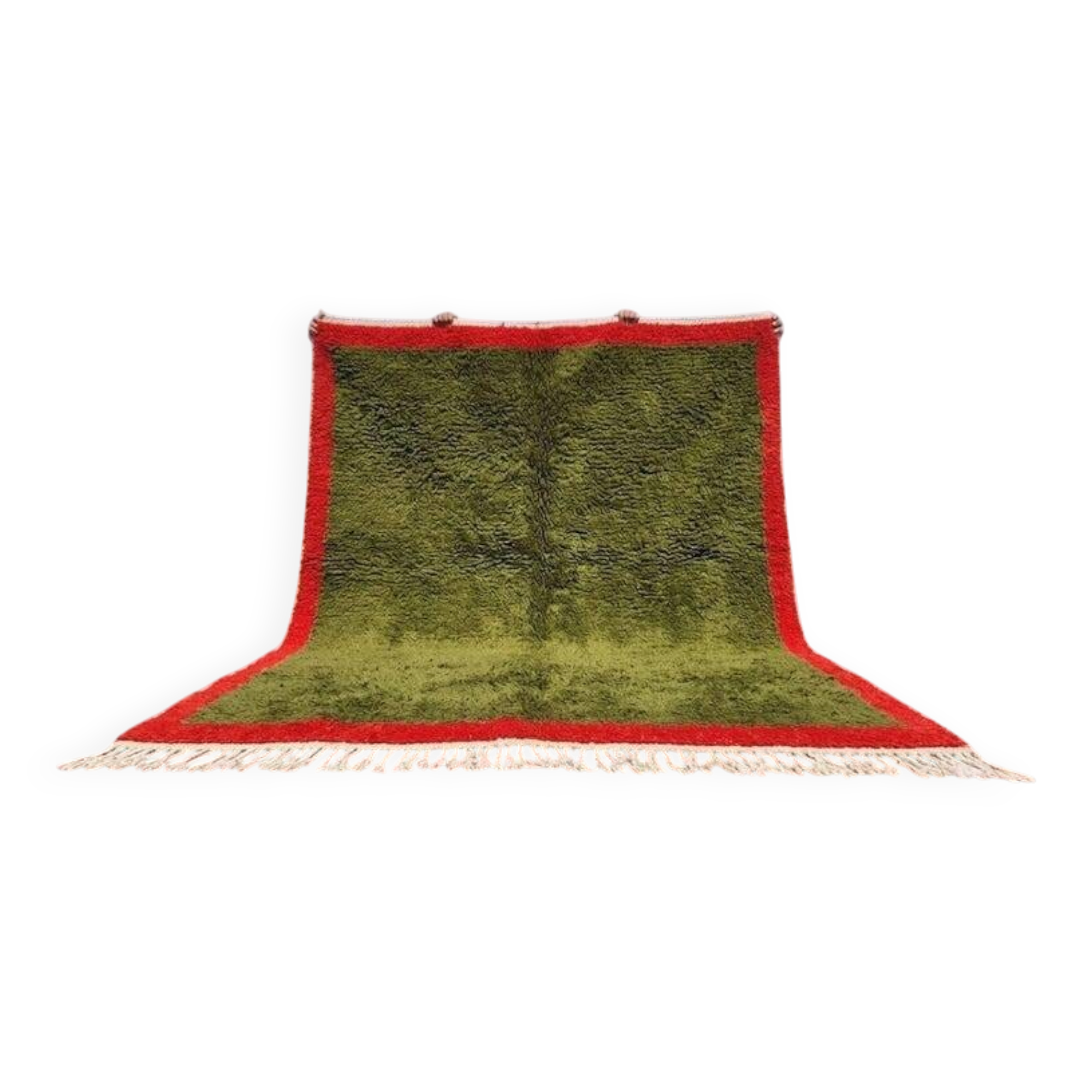Moroccan Berber rug in green and red 300x200 cm – handmade rug