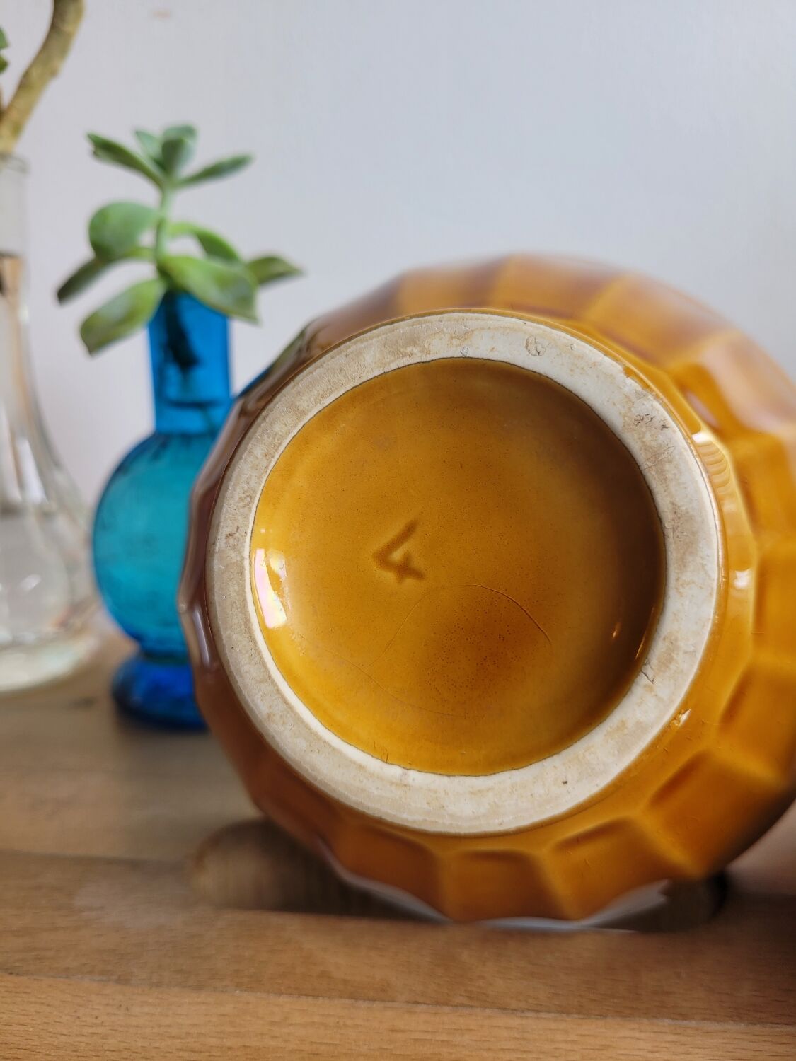 Mustard opaque porcelain bowl