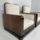 Set of Art Deco Italian Macassar and Walnut Root Armchairs, 1930s