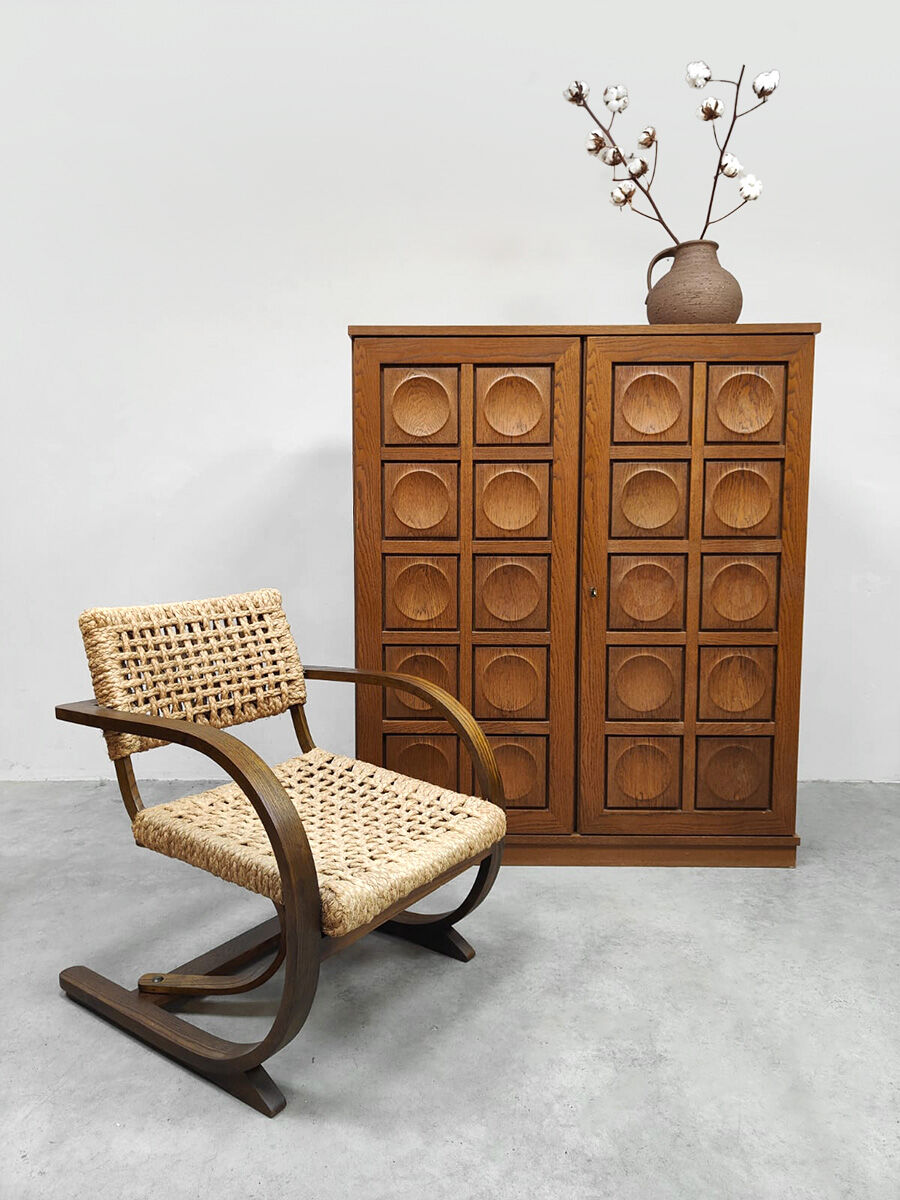 Vintage brutalist bar cabinet 'Cubism' Gerhard Bartels