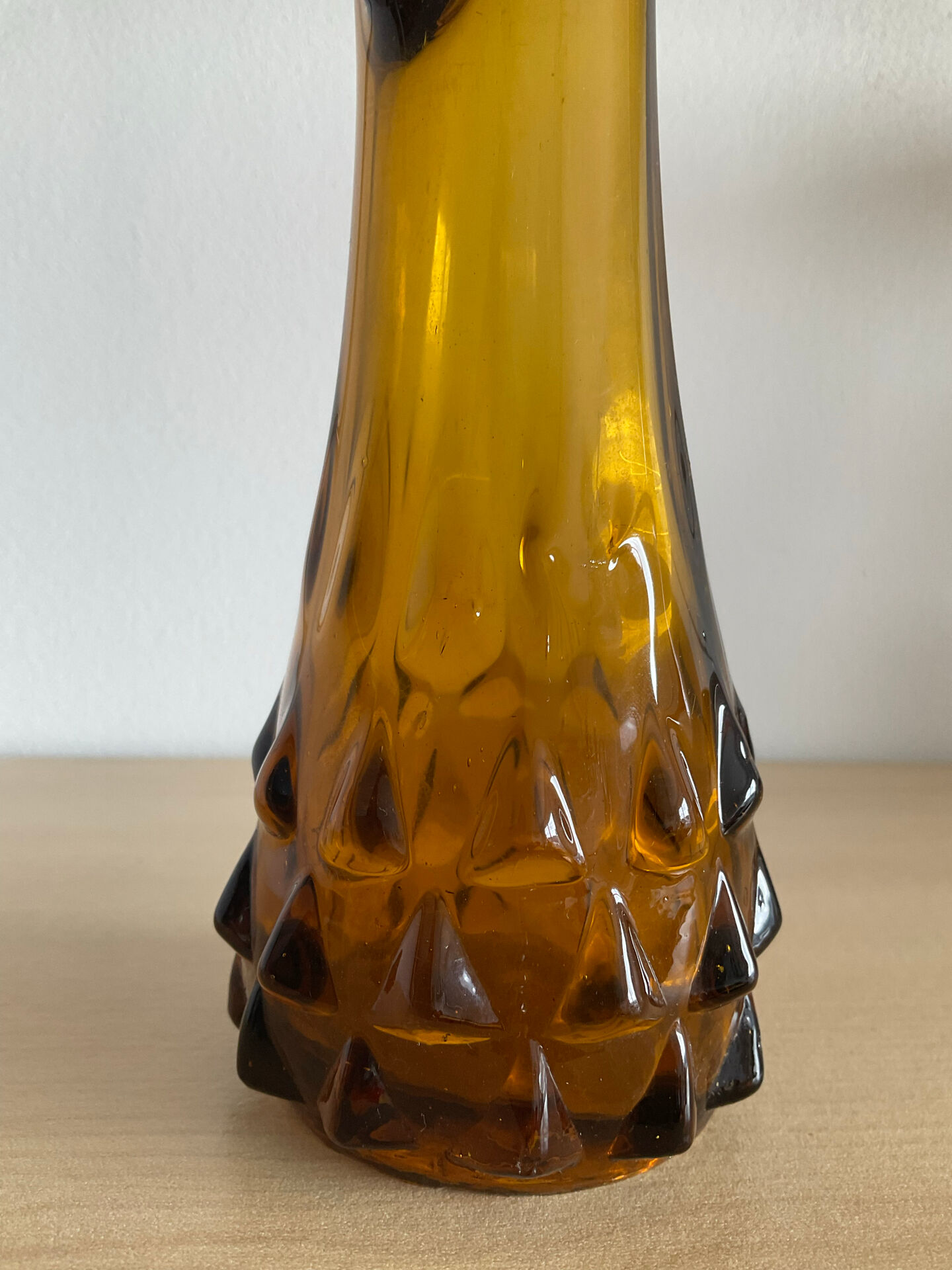 Vintage "Swung vase" in amber glass
