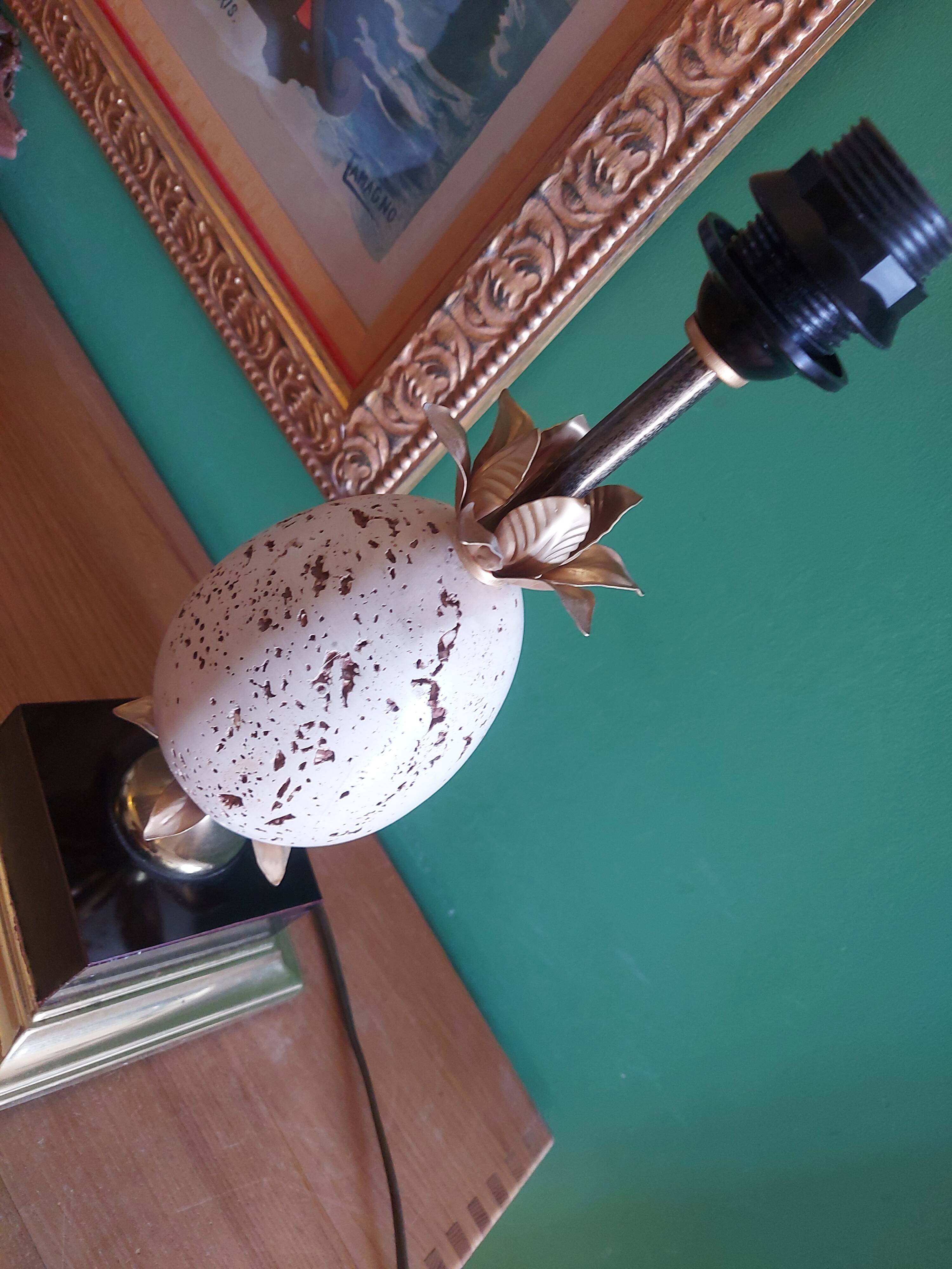 Ostrich egg lamp, Oxford model, Maison Barbier, 70'S