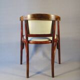 Art Deco desk chair by Fischel in bentwood and leather, 1925