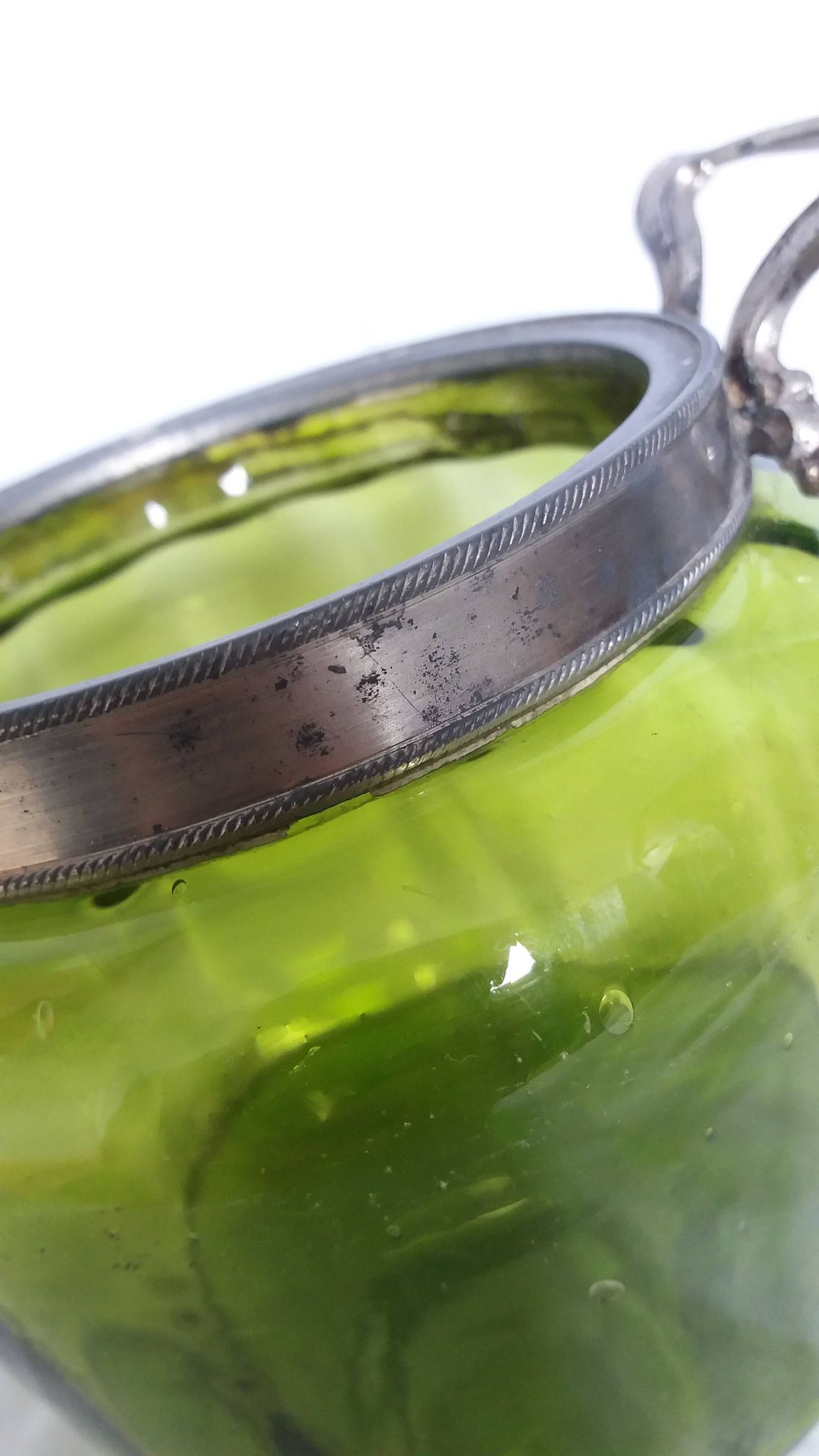 Napoleon III Art Nouveau glass and silver-plated biscuit jar