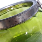 Napoleon III Art Nouveau glass and silver-plated biscuit jar