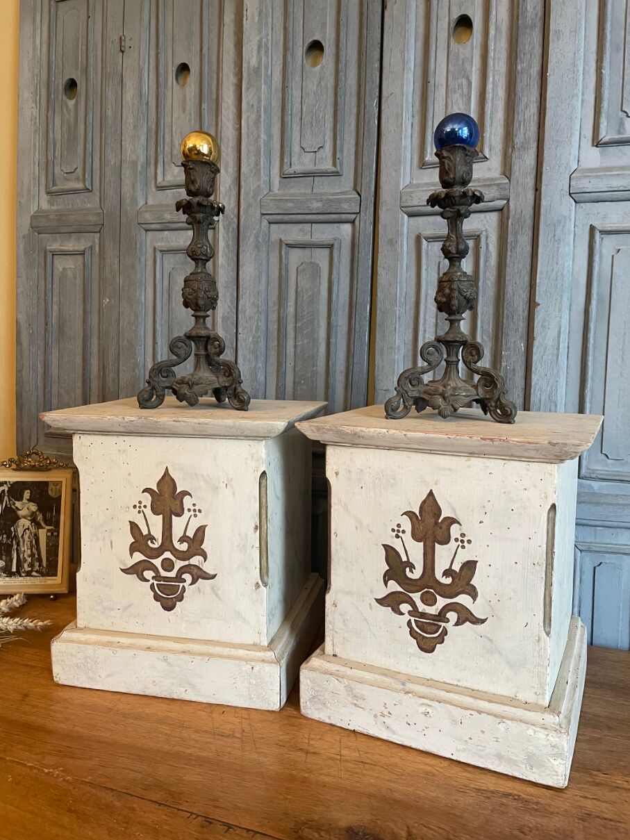 2 x French church consoles