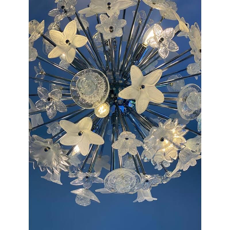 Contemporary "Bouquet" Flowers Murano Glass Sputnik Chandelier