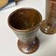 Paire de mugs mazagran en grès pyrite