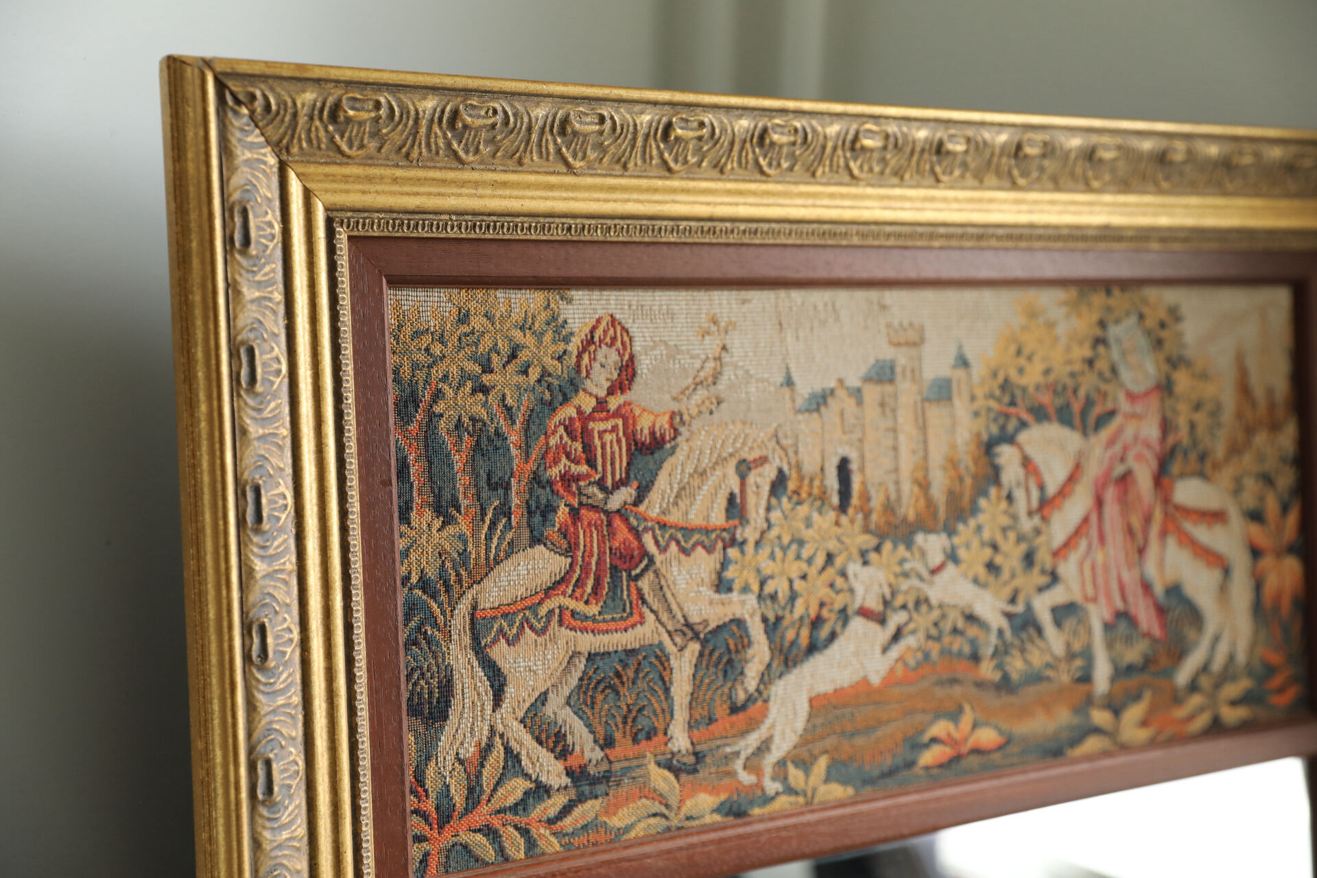 Miroir vintage Marc Waymel “Royal Hunt Tapestry Mirror”