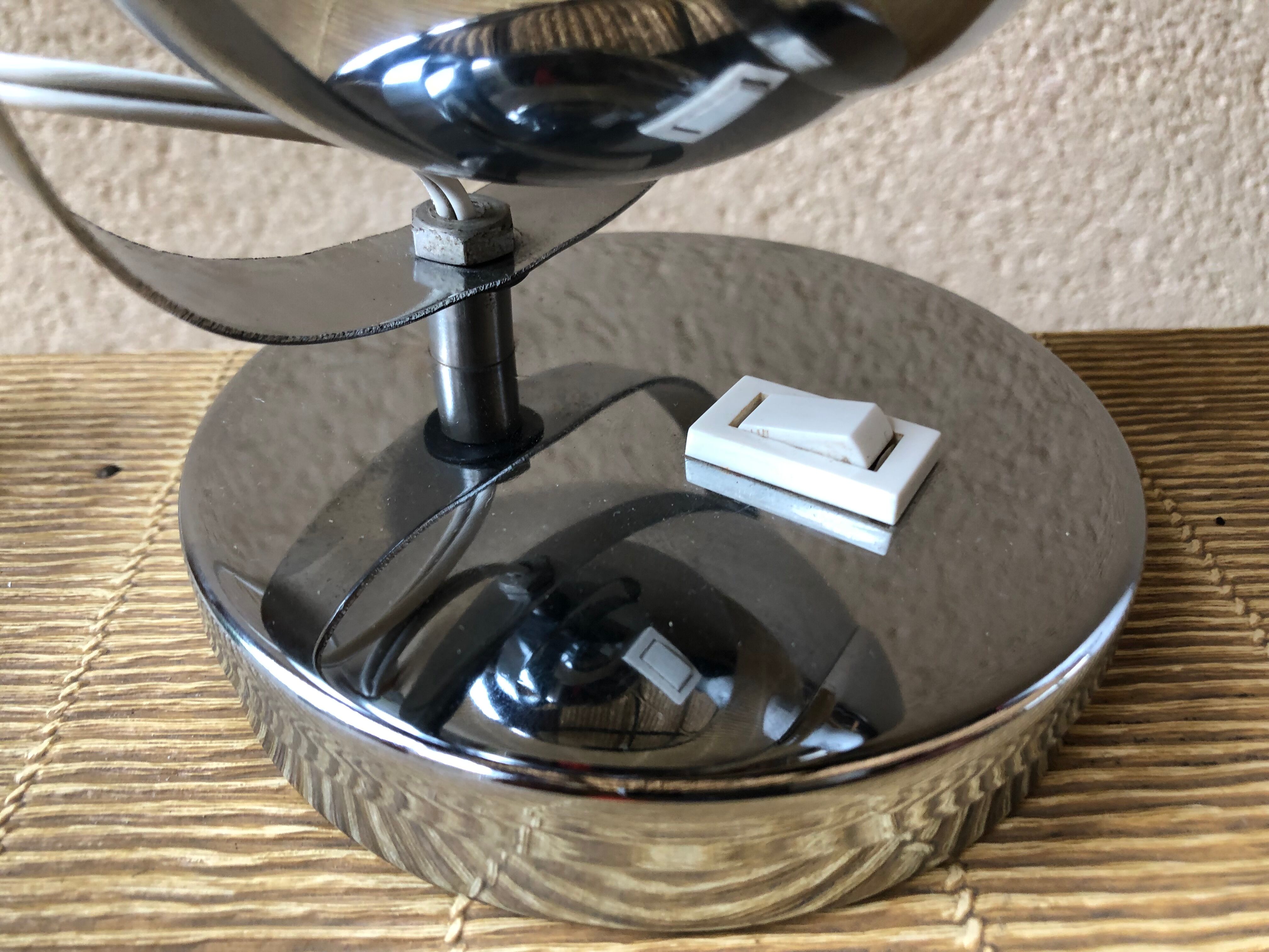 Lampe spot Eyeball original vintage 70 tout chrome