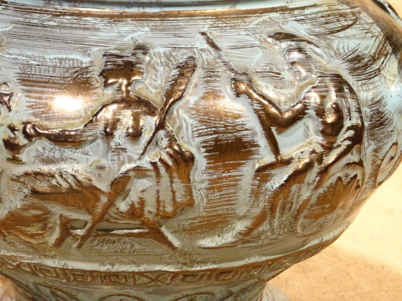 Large U-Keramik ceramic pot cover vase with antique decoration 4.610 kg