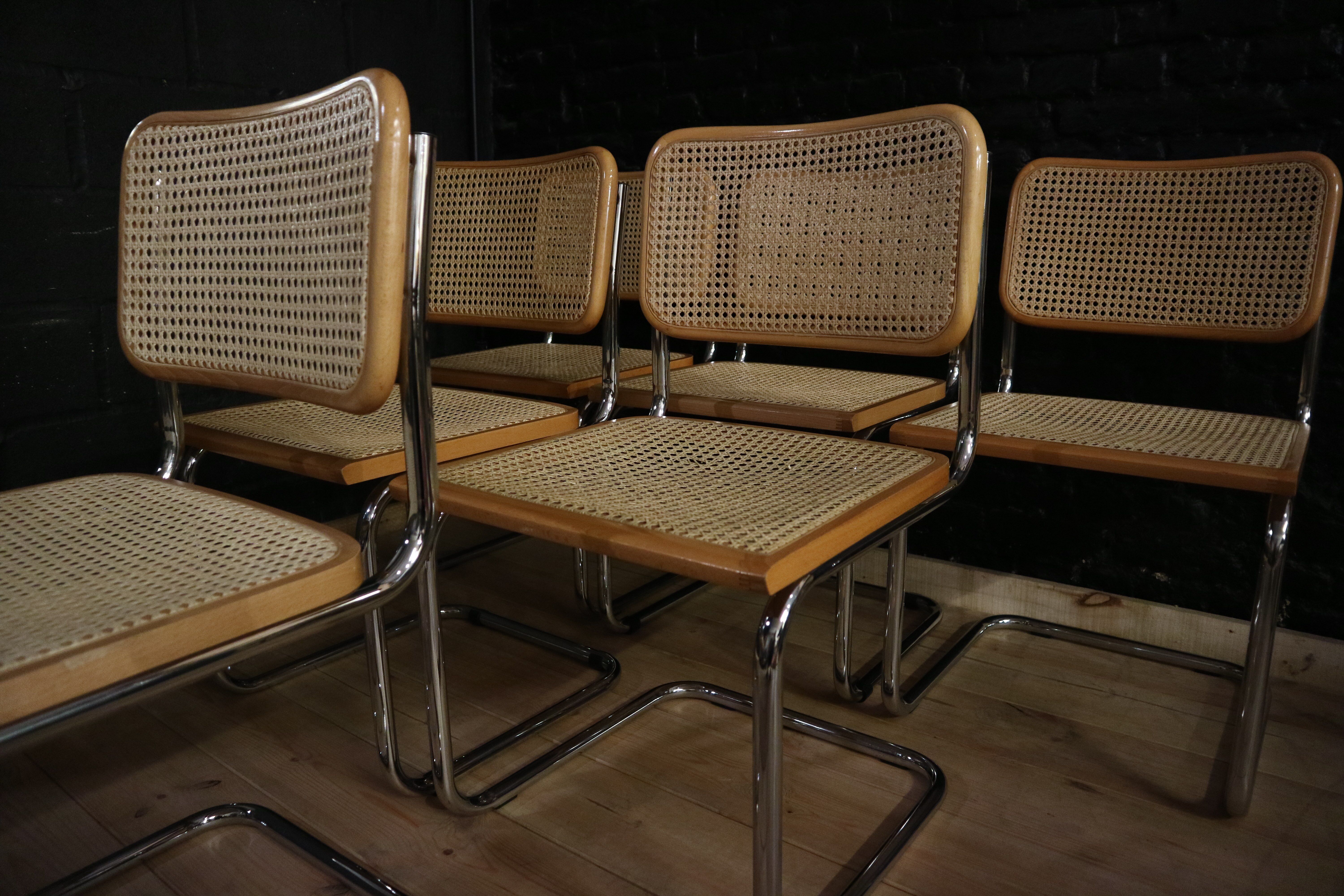 Set of 6 chairs design by Marcel Breuer model B32