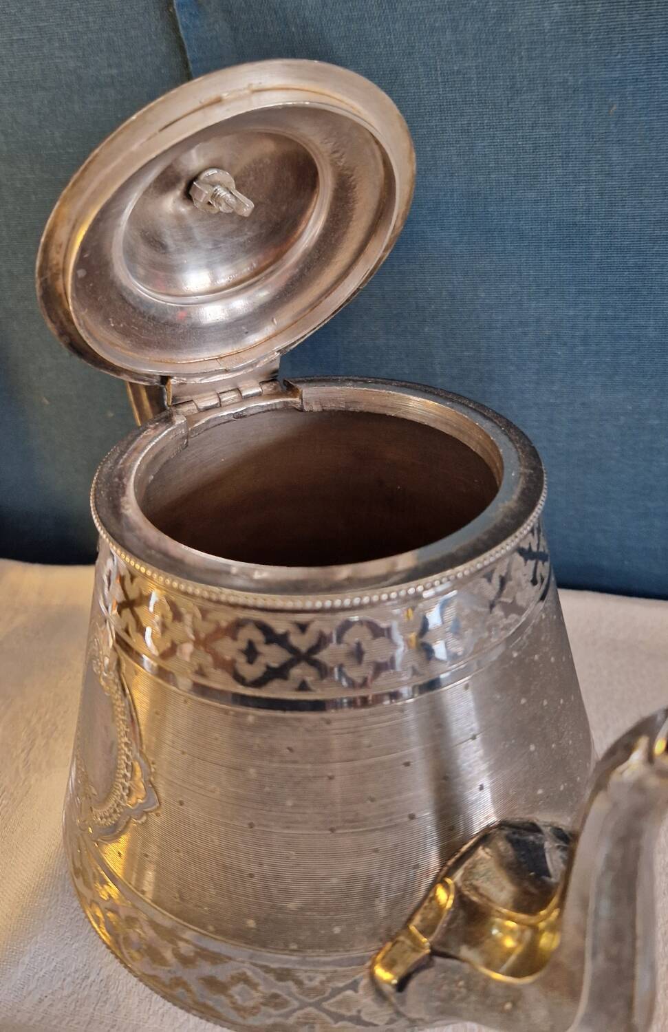 Silver metal coffee maker