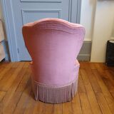 Chauffeuse rose en velours