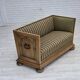 1950s, Danish 2-seater sofa, green furniture wool, oak wood.